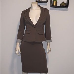 Brown fitted suit